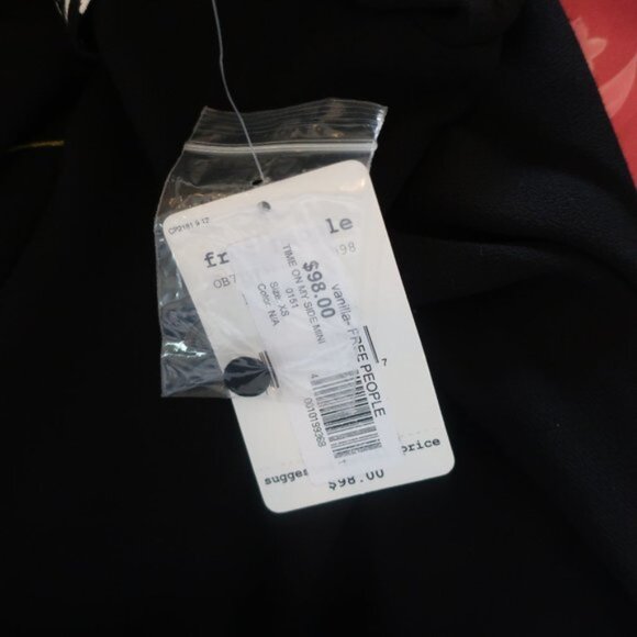 Free People XS Mini Dress Black Flowy Wrap Time On My Side - Picture 9 of 10